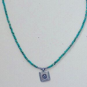 Satya turquoise lotus charm necklace